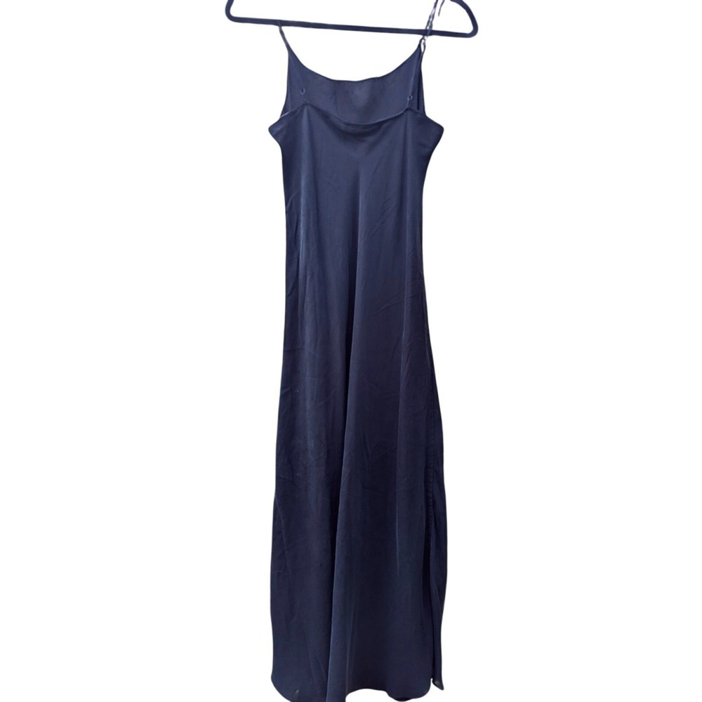 6 J. Crew Women Black Gwyneth Silky CBK Rachel Friends CBK Slip Dres Minimalist - Picture 5 of 11